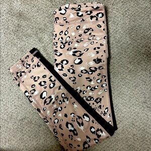 Zella Animal Print Leggings - Pink and Black